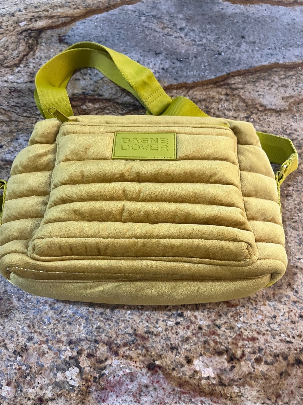 Dagne Dover Mustard-yellow Ochre Quilted Crossbody Bag